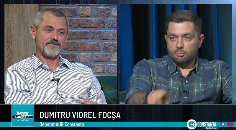 AUR Constanța – demersuri pentru demiterea lui Vergil Chițac, deputat, Dumitru Viorel Focșa – la „Între alb și negru” cu Emil Tatu