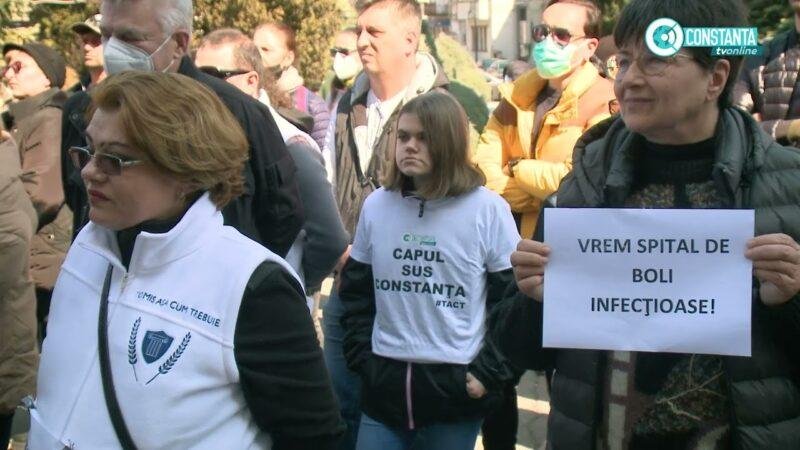 Protest pentru redeschiderea Spitalului de Boli Infecțioase Constanța