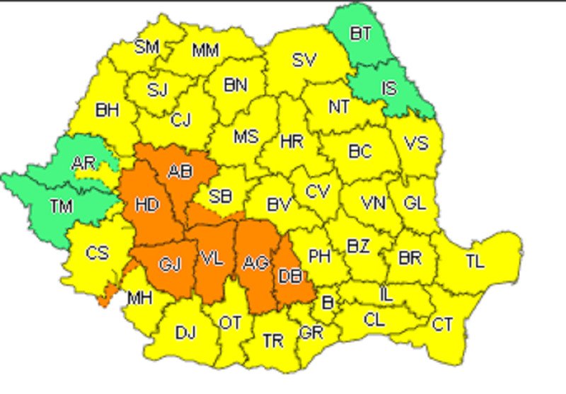 Cod galben de instabilitate atmosferică în Dobrogea