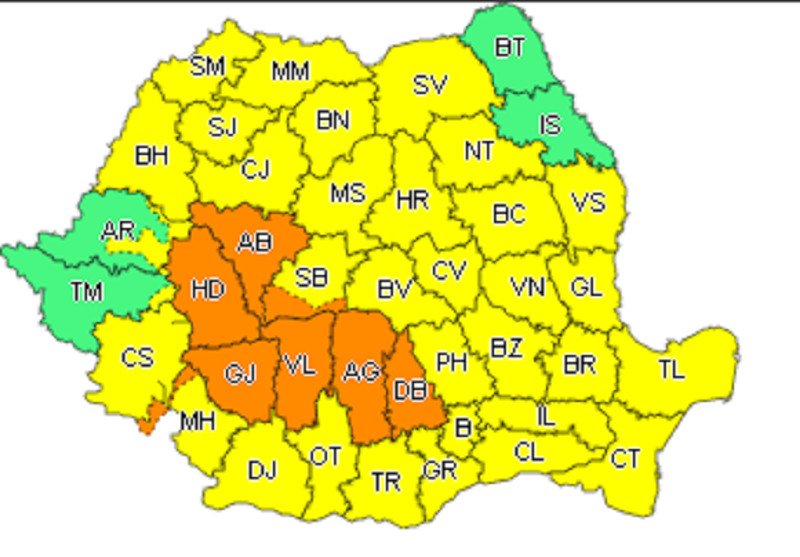Cod galben de instabilitate atmosferică în Dobrogea