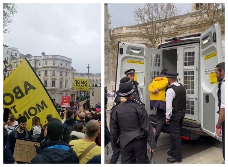 (VIDEO) Zeci de protestatari au fost arestați în timpul Încoronării Regelui Charles