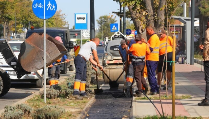 Primăria Constanţa: Continuă asfaltarea pistelor de biciclete de pe bulevardul Alexandru Lăpușneanu