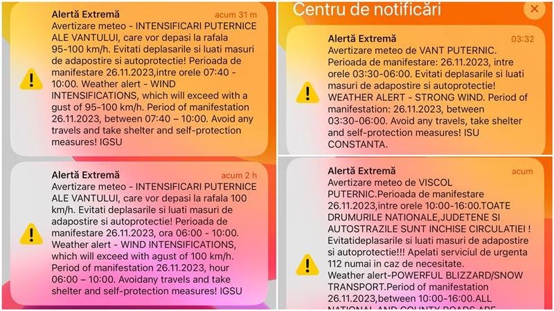 Val de mesaje Ro-Alert în timpul nopții. Unii constănțeni sunt revoltați: „Vedem și noi ce e afară. Nu trebuie să ne înștiințeze ei” – patru mesaje în 12 ore