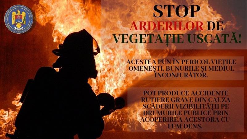 Recomandările ISU Dobrogea pentru prevenirea incendiilor de vegetație uscată