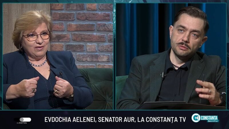 Evdochia Aelenei, senator AUR, la Constanța Tv, „Între alb și negru” cu Emil Tatu