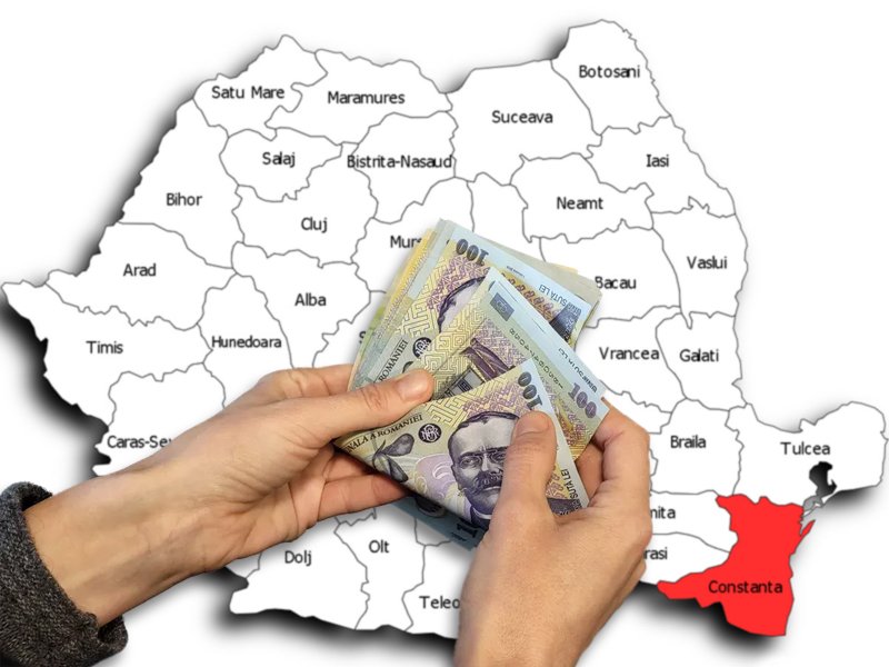 Cu un salariu mediu net de 4129 lei, cu 14% sub media pe țară, Județul Constanța se situează pe locul 17 în clasamentul salariilor