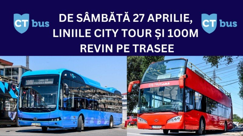 Liniile CITY TOUR şi 100M revin pe trasee