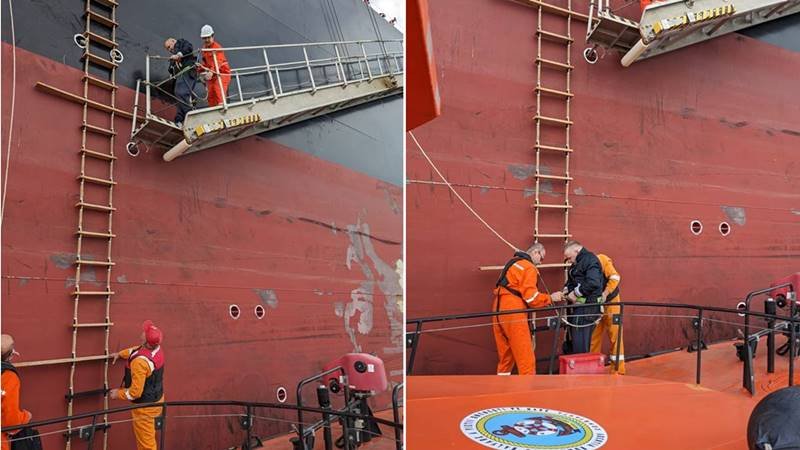(FOTO) Intervenție ARSVOM în Portul Constanța pentru preluarea unui marinar cu probleme renale