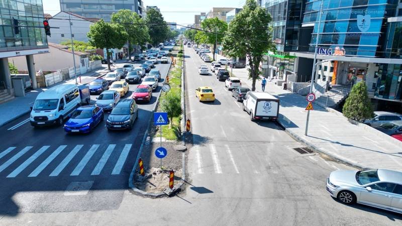 Continuă lucrările de modernizare a bulevardului Mamaia: restricții de trafic pe timpul nopții