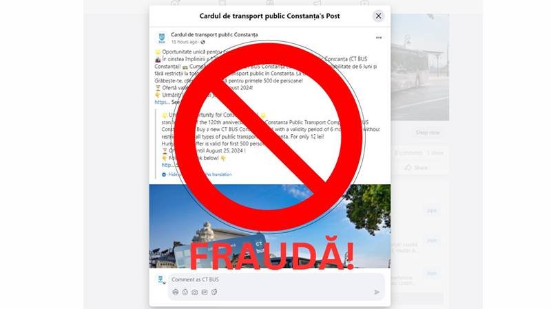 ATENȚIE, CONSTĂNȚENI! Tentativă de fraudă în numele CT Bus