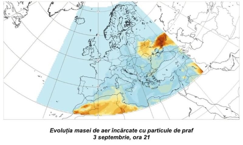 Avertisment al meteorologilor: Nor de praf din zona deşertului Karakum, deasupra României, până joi noapte