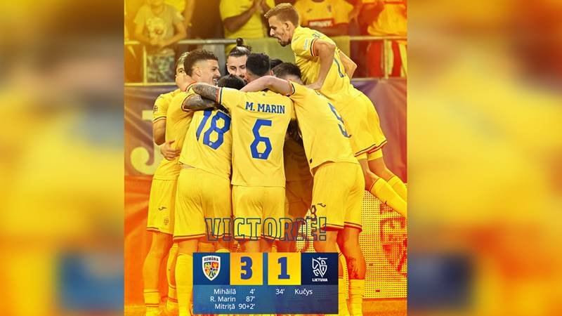 LIGA NAȚIUNILOR. România, victorie cu emoții în fața Lituaniei: tricolorii au fost salvați de două ori de VAR
