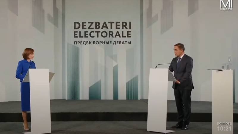 (VIDEO) Contre între Maia Sandu și contracandidatul prorus pe tema relației Republicii Moldova cu România: „Este o ofensă adusă românilor și României”