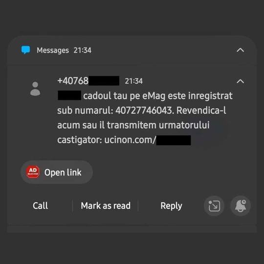 DNSC: Sezonul cumpărăturilor online aduce nu doar reduceri, ci şi riscuri! NU accesaţi linkuri din SMS-uri venite de la surse necunoscute