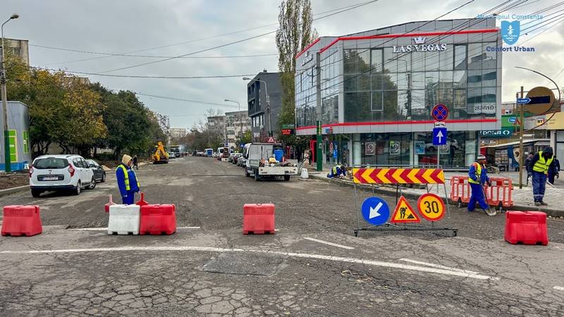 CONSTANȚA. Continuă reabilitarea străzii Suceava: circulația autovehiculelor va fi restricționată total