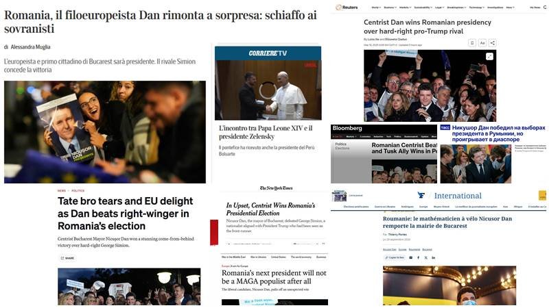Ce scrie presa internațională despre victoria lui Nicușor Dan. Corriere della Sera: O palmă pentru suveraniști / NYT: Răsturnare de situaţie, un centrist câştigă alegerile / POLITICO: Lacrimile fraților Tate și încântarea UE