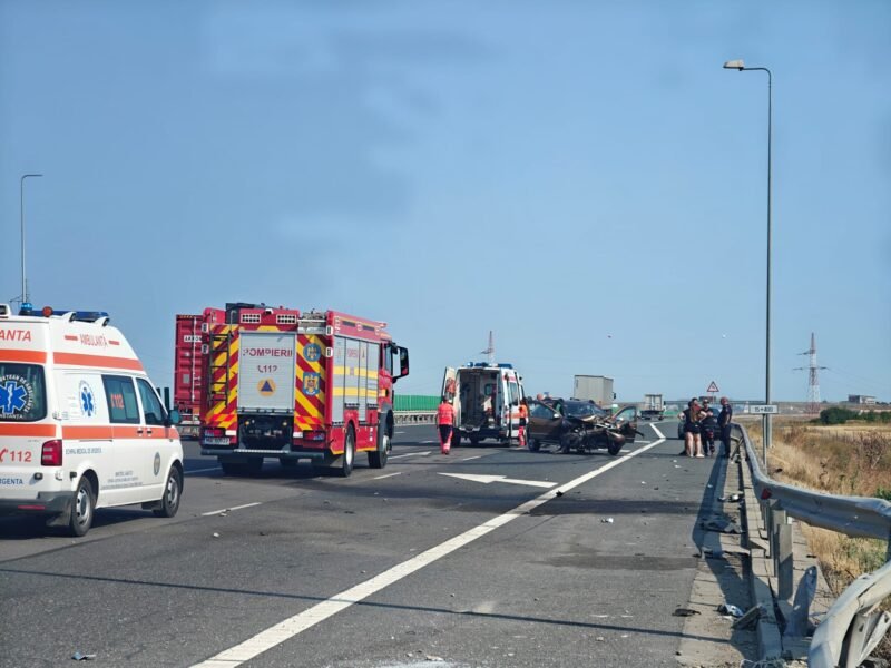 Accident pe Autostrada A4, între Cumpăna și Agigea: a fost chemat și elicopterul SMURD!