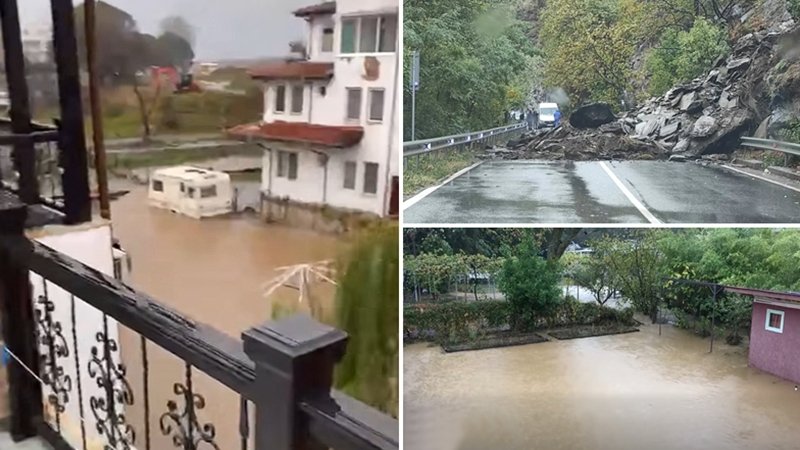 (VIDEO) Cod roșu de vreme rea în Bulgaria. Ploi torențiale de peste 200 de litri pe metru pătrat, alunecări de teren și localități afectate grav