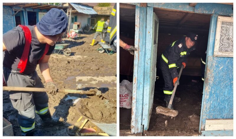 Alături de oamenii din Siliștea: pompierii înlătură apa din locuințele afectate de inundații