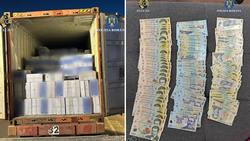 (FOTO) Mecanism complex de fraudare a vămii, prin Portul Constanța: 15 tone de tutun și 8,6 milioane de țigarete, exportate și importate cu acte false