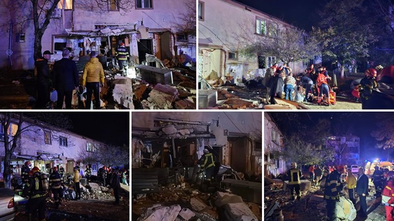 (VIDEO) Explozie puternică într-un apartament din Buftea: sunt patru victime, între care una în stop cardio-respirator. Imobilul prezintă risc de prăbușire