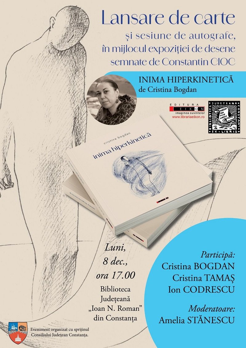 Debut poetic la Biblioteca Județeană Constanța: Cristina Bogdan lansează volumul „Inima hiperkinetică”