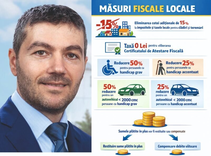 Primarul orașului Ovidiu anunță taxe și impozite mai mici