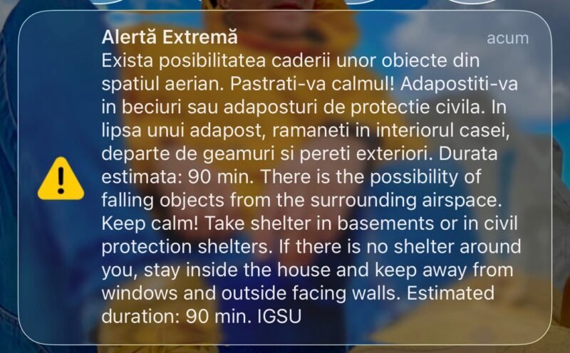 Alertă RO-ALERT în Tulcea, după atacuri rusești aproape de granița României