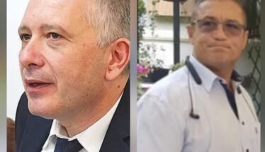 Two-side collage of two men: left is a close-up of a man in a dark suit, right shows a man in a light shirt with glasses outdoors.