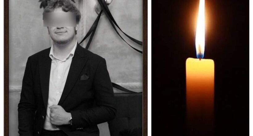 Two-panel image: man in a black suit with blurred eyes on the left, and a lit candle on the right against a dark background.