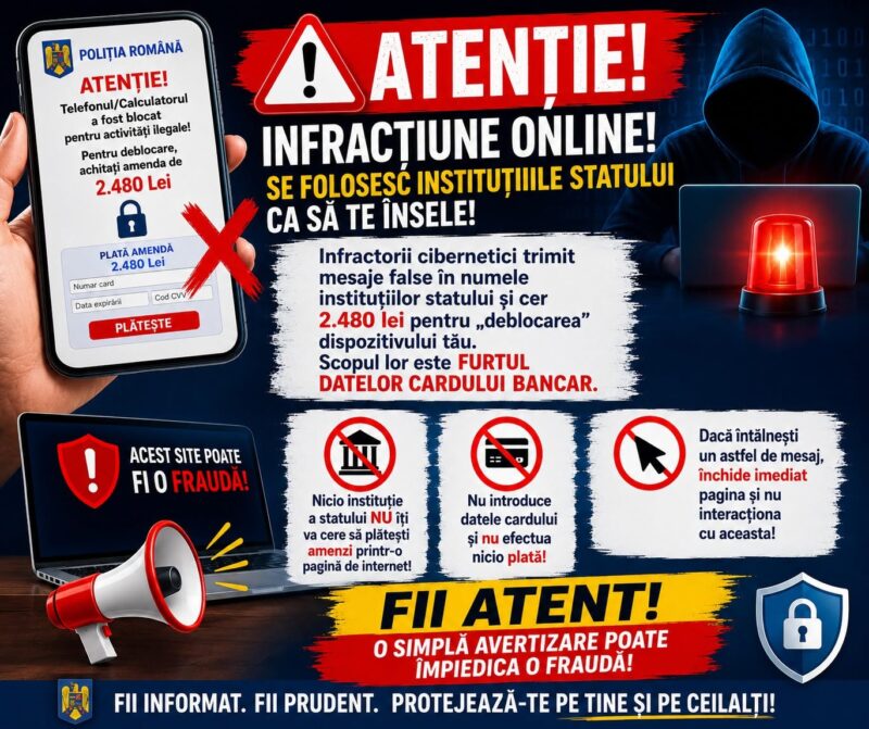 MAI: Închideți imediat paginile care cer date bancare sub pretext de blocare