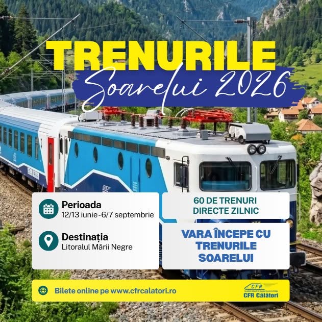 CFR Călători lansează „Trenurile Soarelui 2026”. Încep cursele spre litoralul Mării Negre