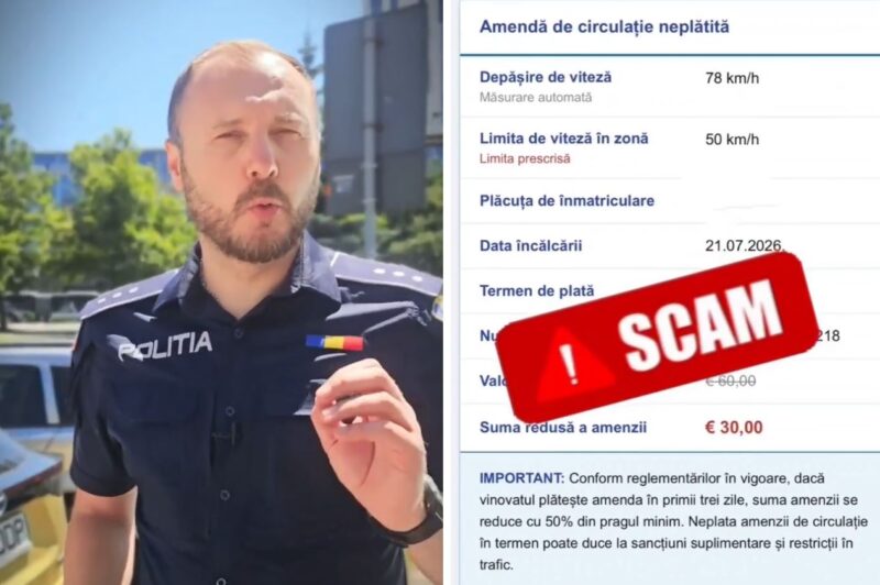 Atenție la mesajele false despre amenzi de parcare! Datele bancare și banii din cont pot fi furate
