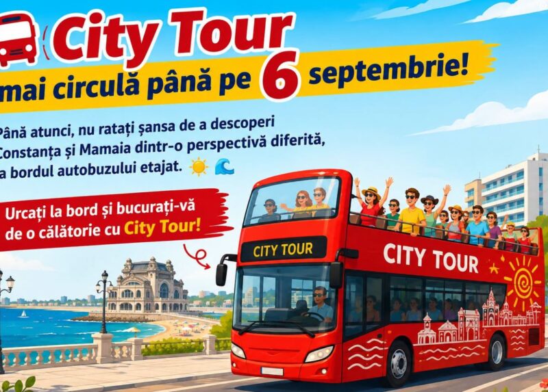 City Tour mai circulă doar până pe 6 septembrie în Constanța. Cât costă o călătorie