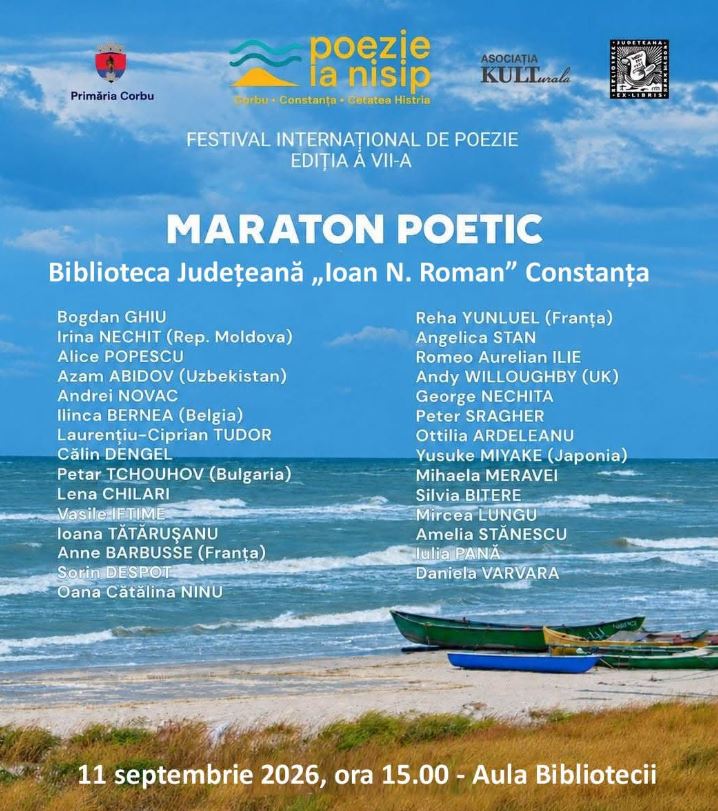 „Poezie la Nisip” revine la Constanța. 30 de poeți din opt țări participă la cea de-a VII-a ediție